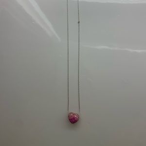 Pink Swarovski Heart Necklace